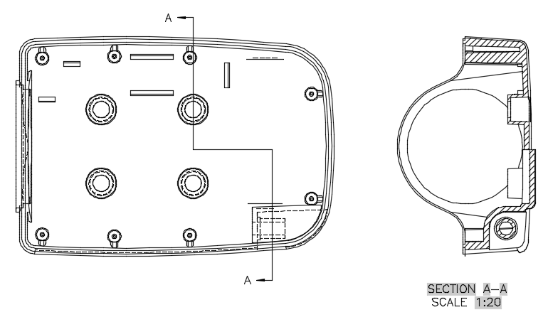 exemplo de vista de corte deslocado