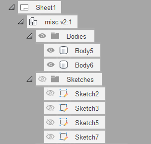 exemplo de visibilidade do esboço
