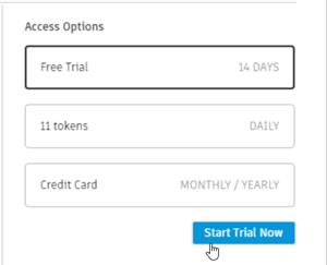 Opções de acesso - Cartão de crédito