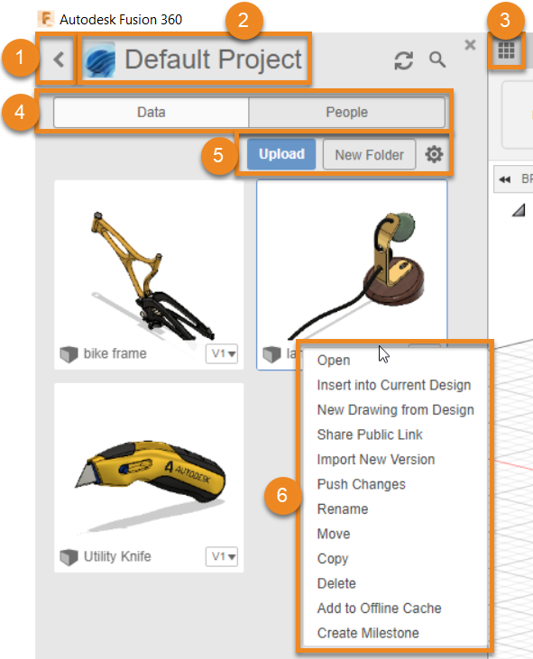 Visão geral da IU do painel de dados