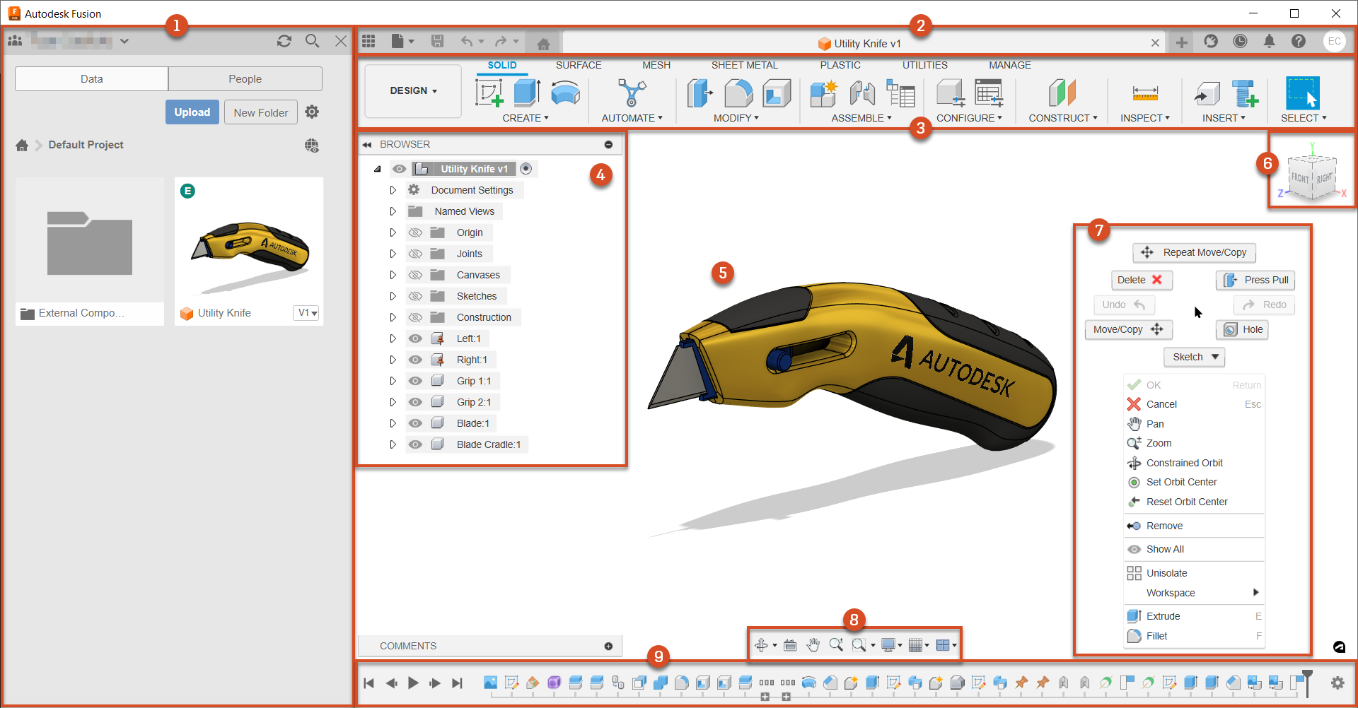 Mapa de visão geral da interface do usuário
