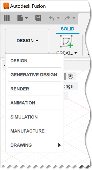 menu espaços de trabalho