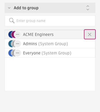 Remover grupo do painel de membro