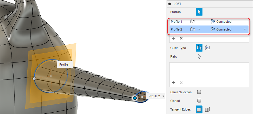 perfis de transição