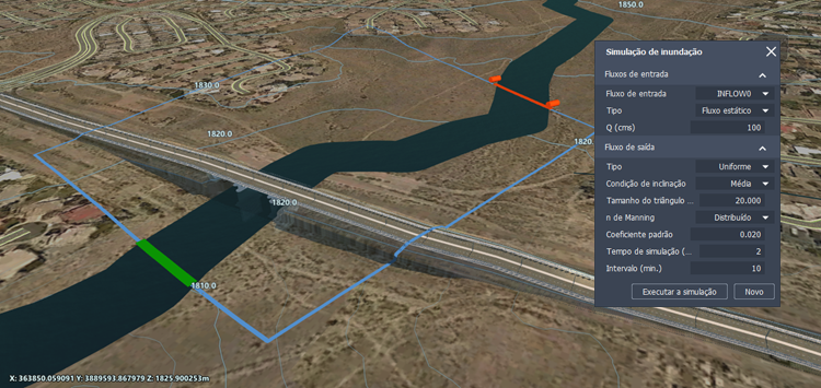 selecionar fluxo de saída