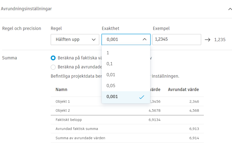 Noggrannhetsinställning