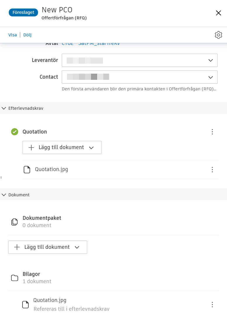Exempel på e-postsvar som visar offertbilagan