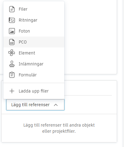 Lägga till Potentiell Ändring (PCO) från RFI