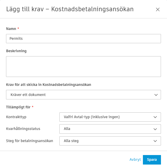Exempel på anteckning om efterlevnad för betalning