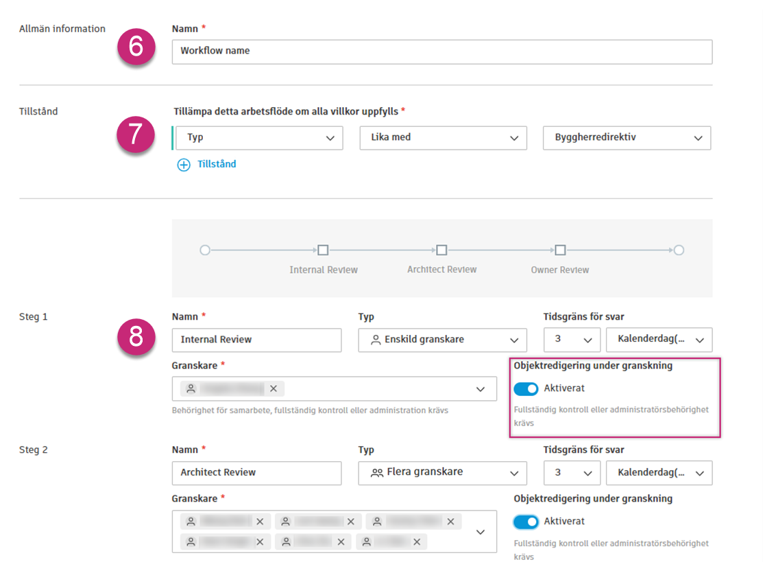 Inställningar för arbetsflöde för kostnadsgodkännande