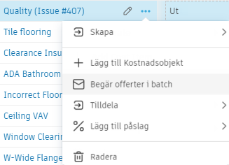 Begär offerter i batch