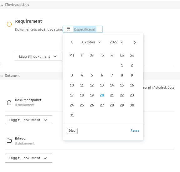 Konfigurationsdialogruta för förfallodatum för efterlevnadskrav