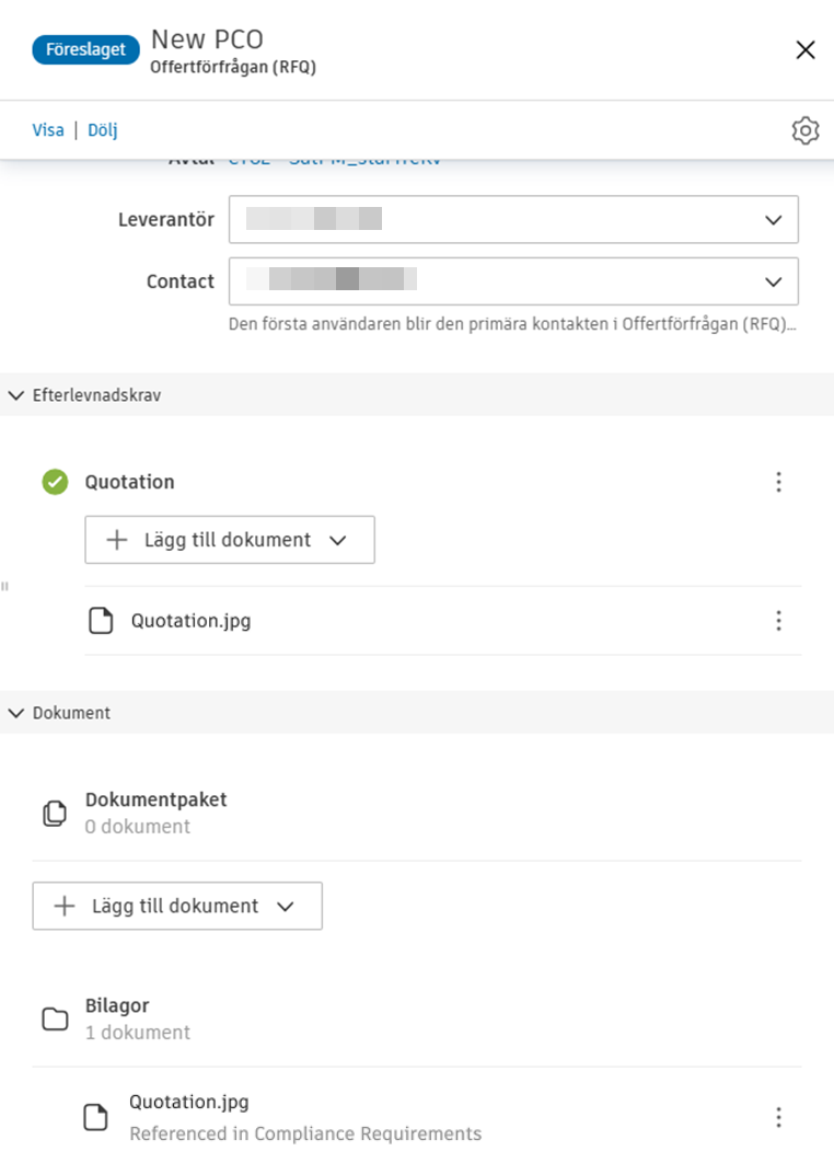 Exempel på e-postsvar som visar offertbilagan