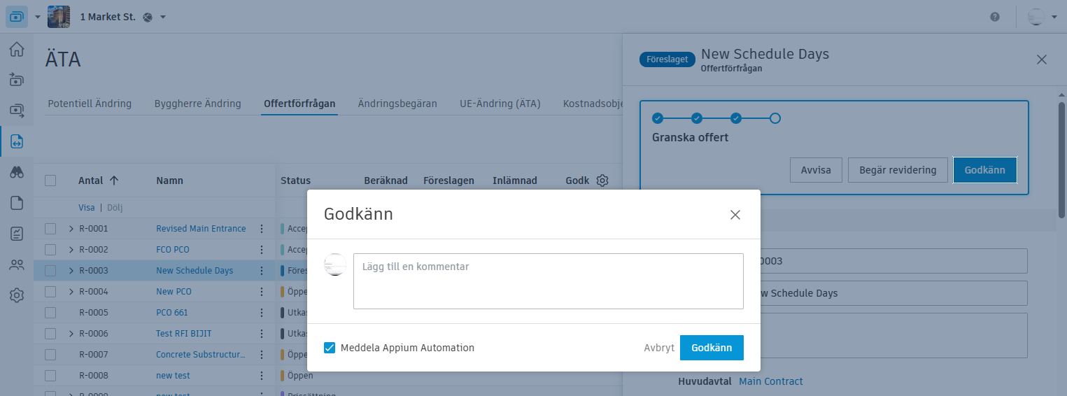 Exempel på leverantörssvar