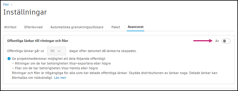 Aktivera offentlig delning