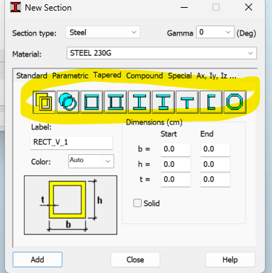 Is it possible to create tapered member with user defined section in ...