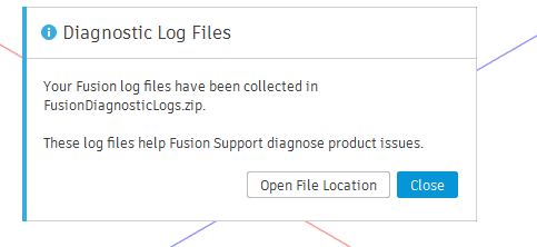 How to collect the Diagnostic Log Files for Fusion