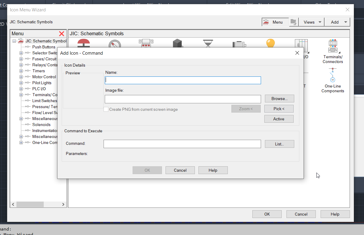 AutoCAD Electricalでカスタムアイコンメニューと既定のアイコンメニューをリンクする方法