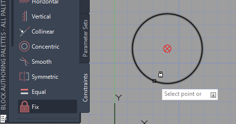 How to create a circle dynamic block where the center point does ...