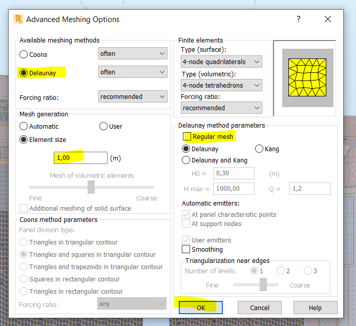 Which is recommended meshing procedure for structures built of panels ...