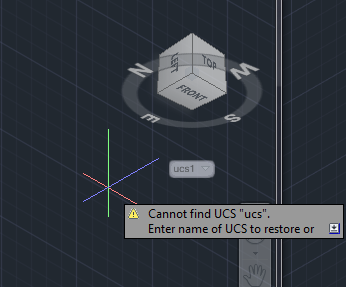 在AutoCAD中从ViewCube更改命名UCS时，无法识别UCS名称