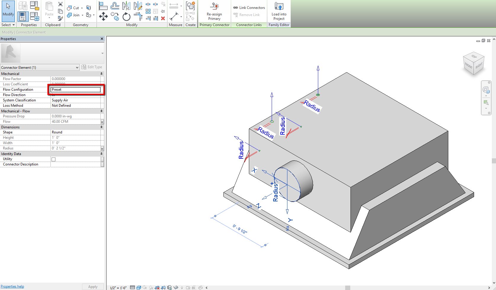 Revit Duct work not calculating flow from air terminal