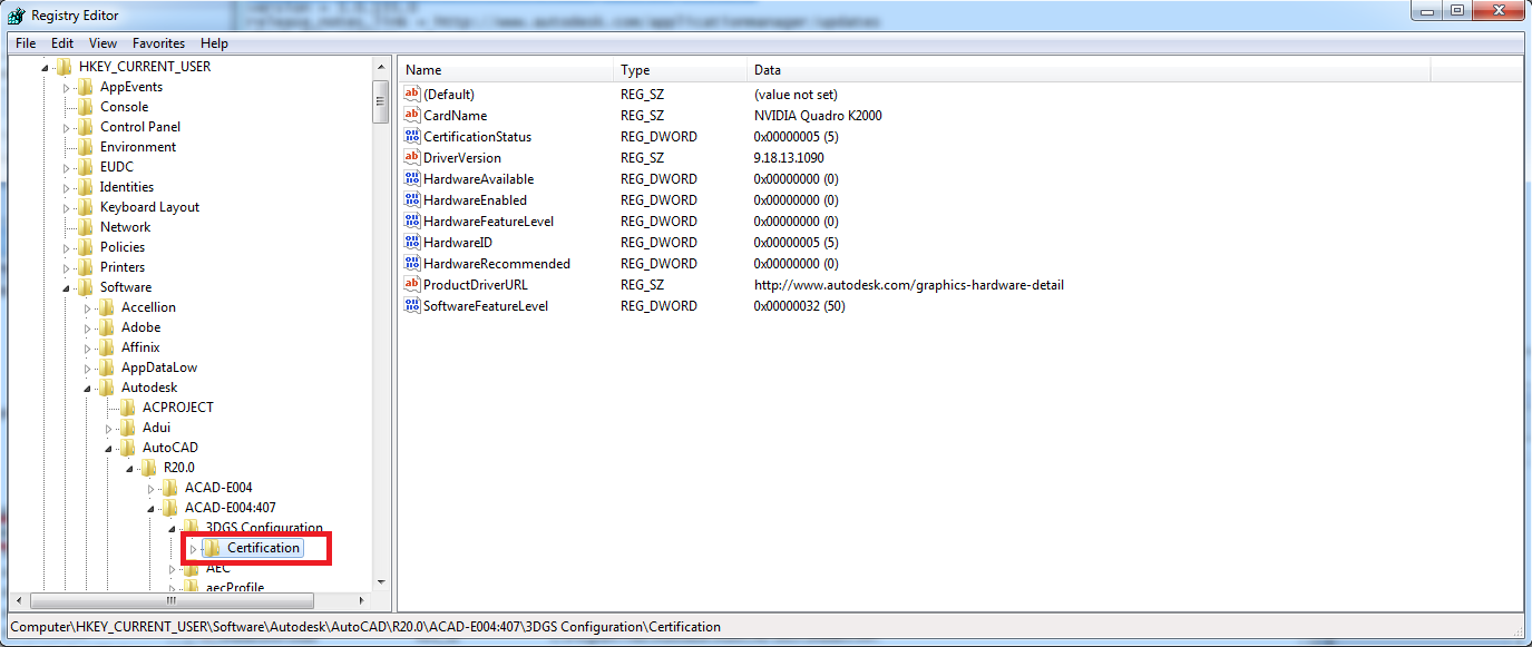 Cannot enable hardware acceleration in AutoCAD installed under a