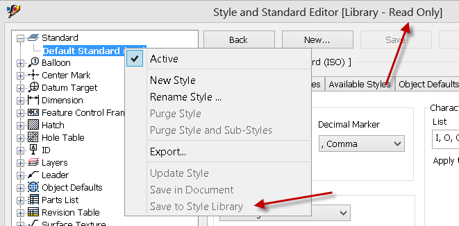 Inventor で[スタイル ライブラリに保存]がグレー表示される