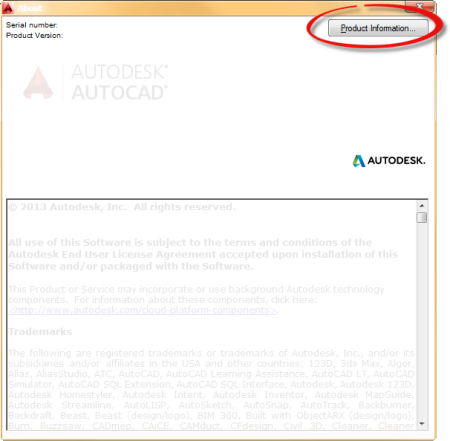 How to change the serial number in AutoCAD-based products