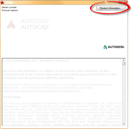 AutoCAD ベースの製品でシリアル番号を変更する方法