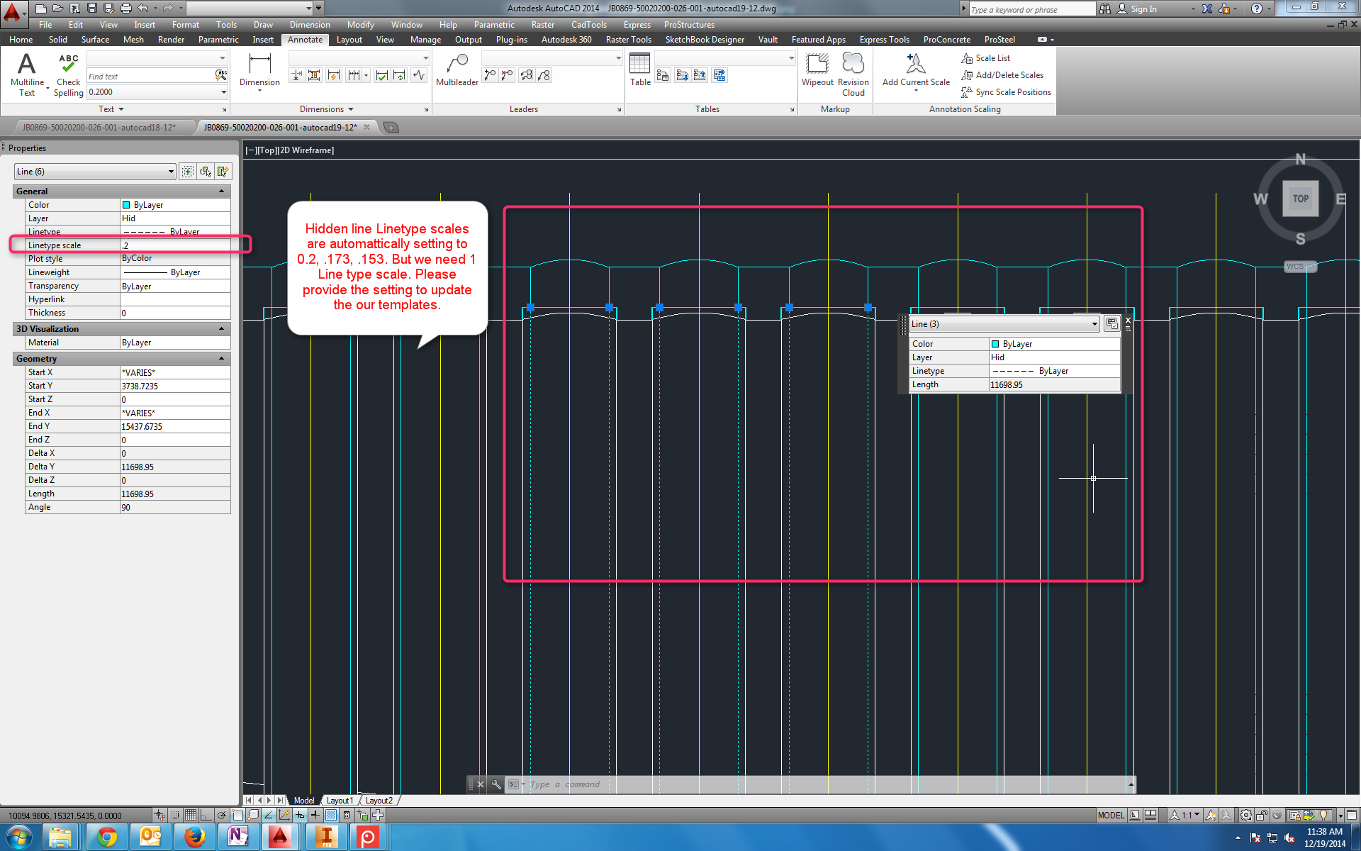 Inventor IDW を AutoCAD にエクスポートする際のマルチ テキストと線