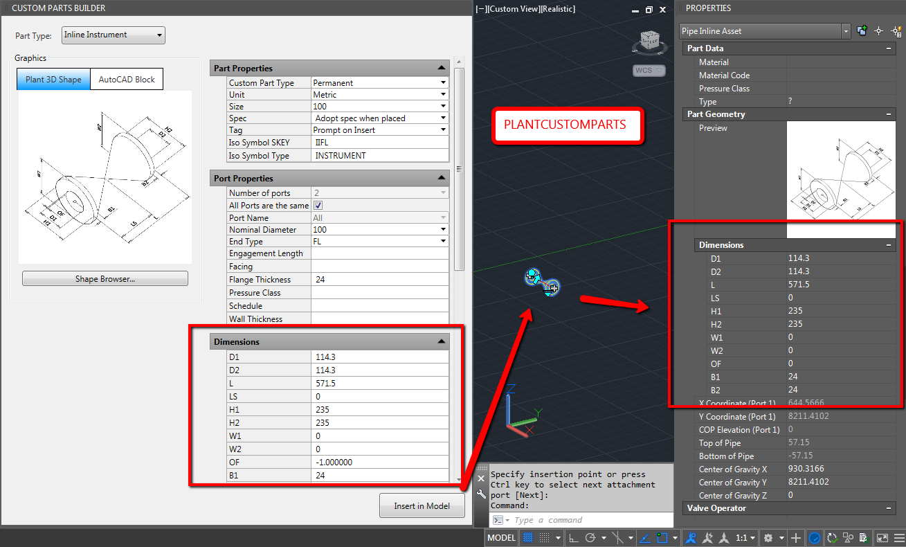 How to enable editing of dimensions for inserted spec components
