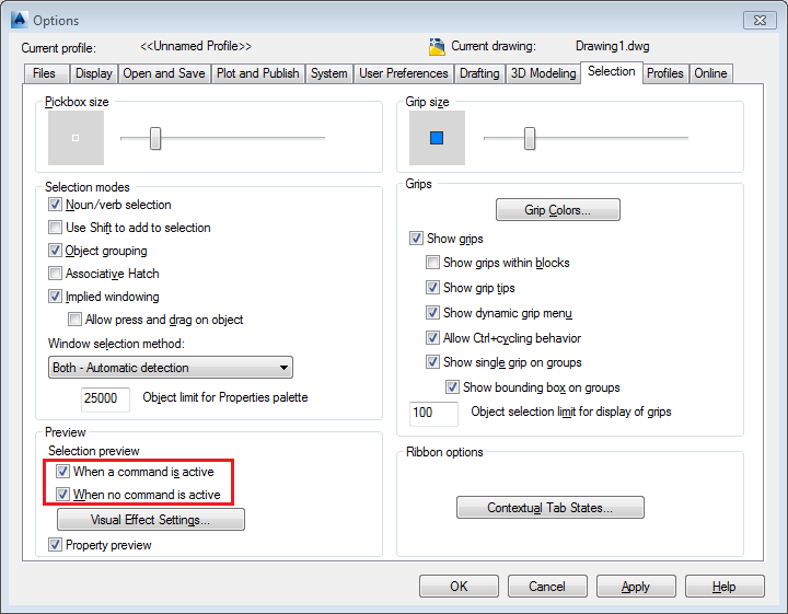 Previewing an object while hovering over it