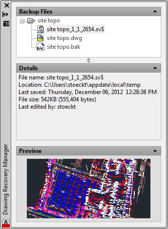 Understanding backup and autosave files in AutoCAD