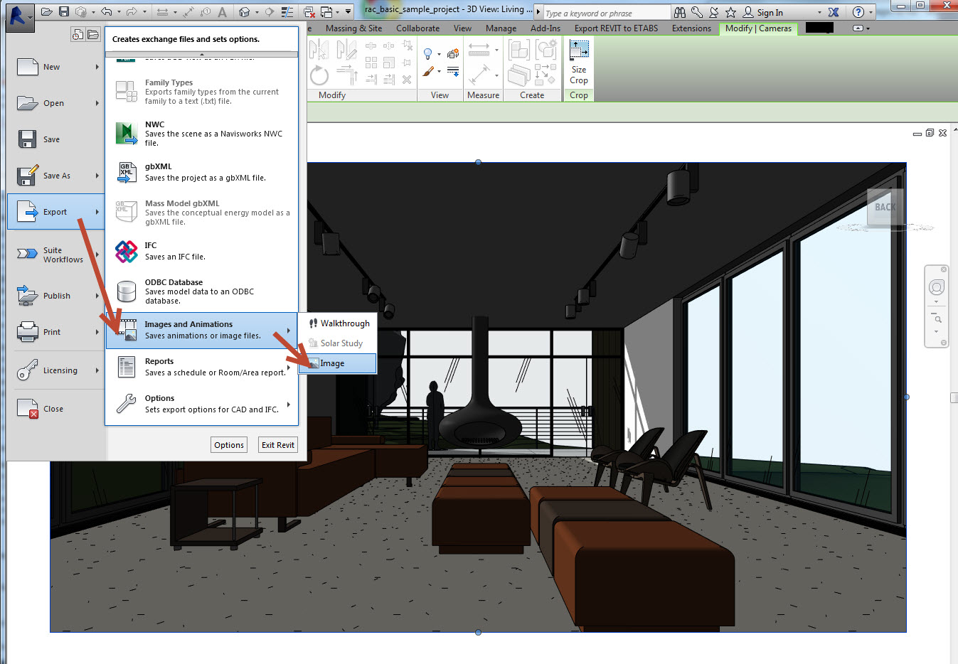 How to change Revit Render exported size