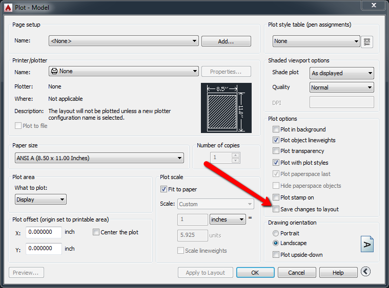 So Speichern Sie Die Einstellungen F r Den Plot Dialog F r Zuk nftige Plots In AutoCAD