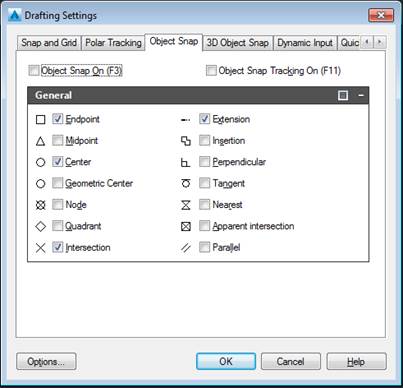 The clear all and select all buttons are missing in the Osnap dialog ...