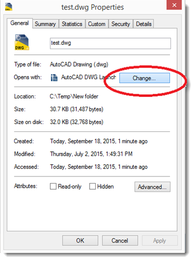progenie Citar Sí misma Asociación del tipo de archivo DWG en Windows para AutoCAD