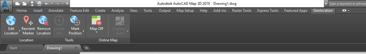 AutoCAD Map 3D Missing Geolocation Tab