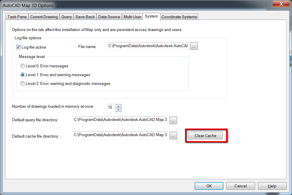 Deleting Autocad Map 3d Cache Files Autocad Map 3d Autodesk Knowledge Network