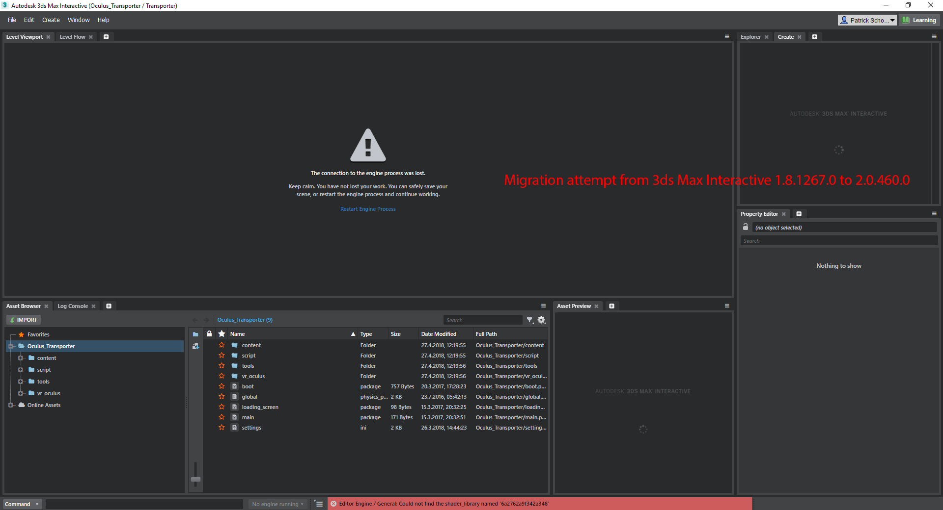 How to load older projects from 3ds Max Interactive or Stingray into ...