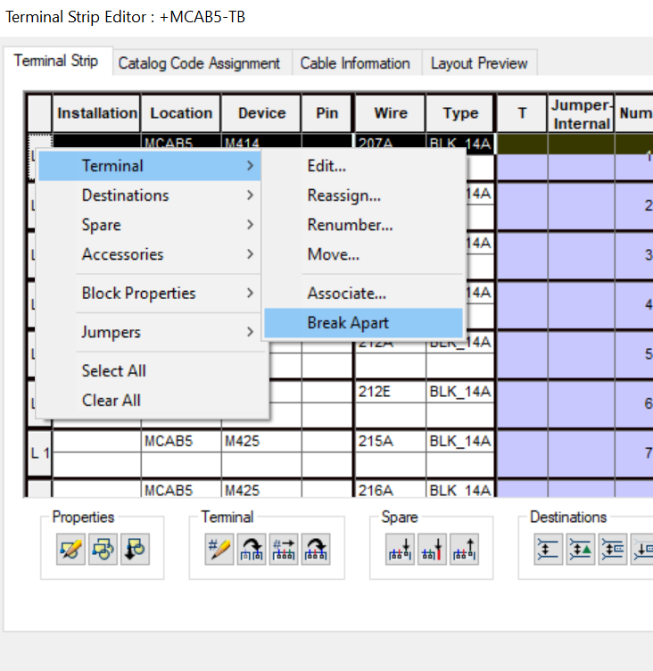 How to move levels from different terminals in AutoCAD Electrical