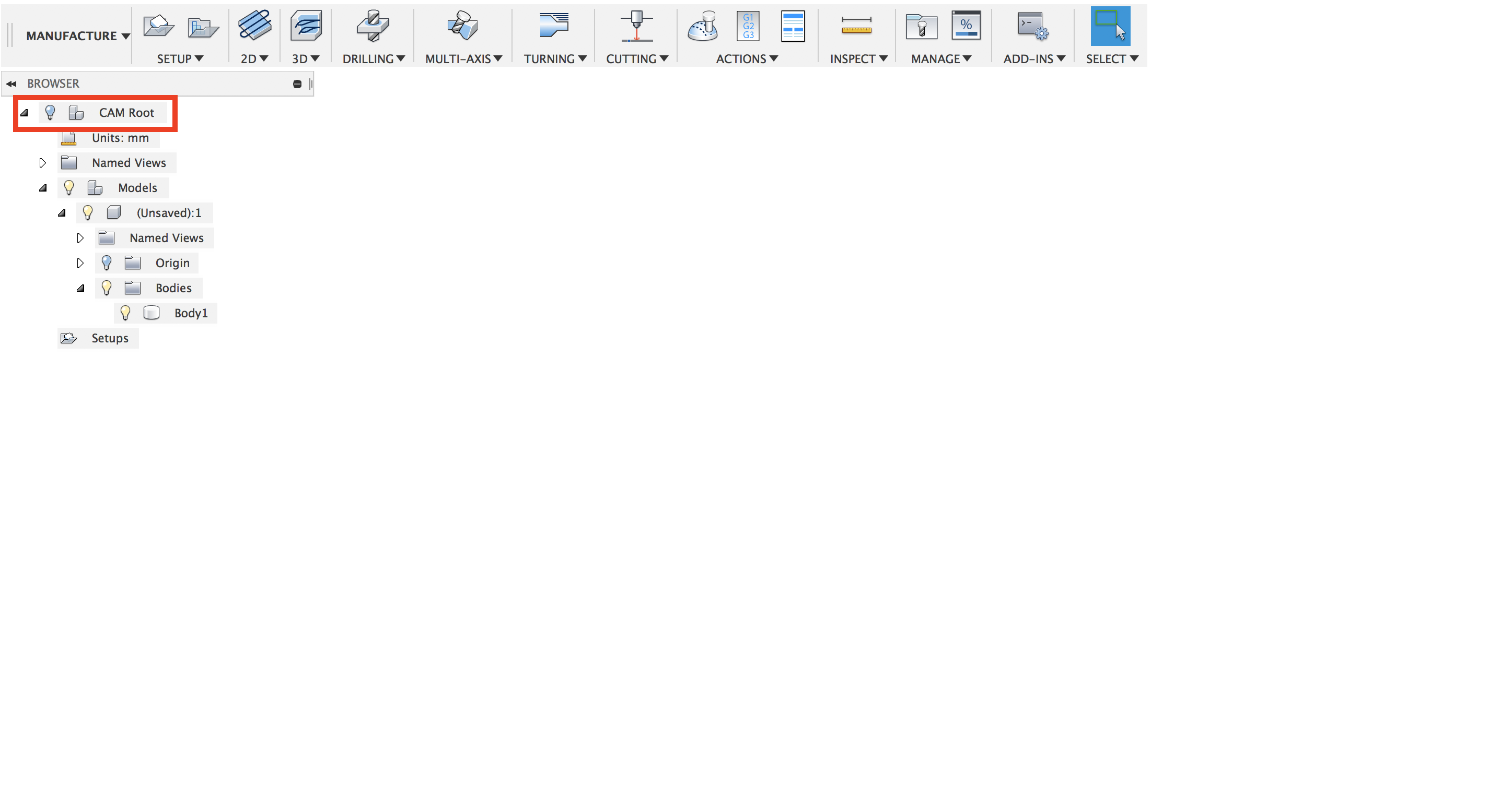 The model is not displayed when entering the Manufacture workspace in