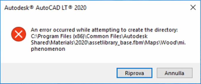 An Error Occurred While Attempting To Create The Directory C When Trying To Install An Autodesk Software Autocad 21 Autodesk Knowledge Network