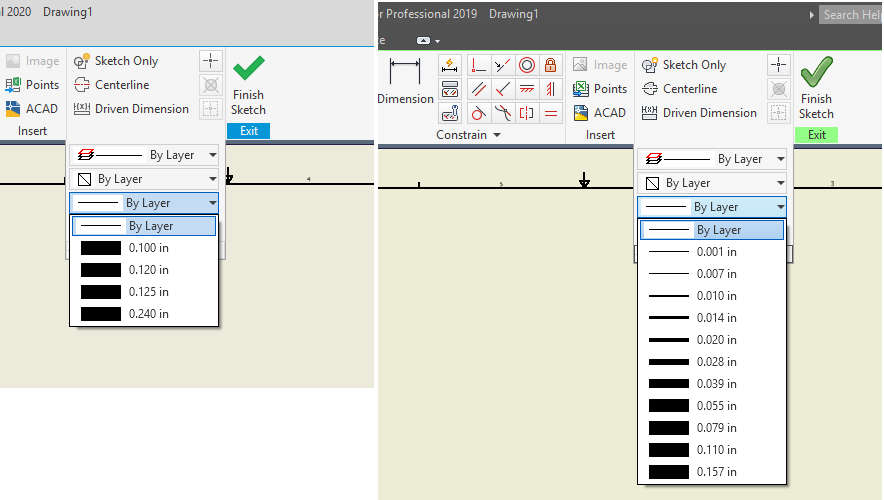 Inventor 2020 Drawing Sketch Line Weight Defaults Show Text Height Presets Instead Inventor 2020 Autodesk Knowledge Network