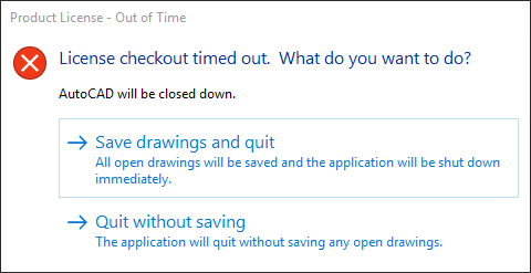 License Checkout Timed Out What Do You Want To Do When