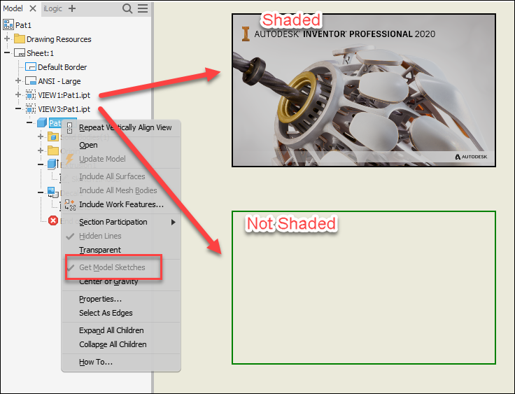 Decal Image Is Not Shown In A Non Shaded Drawing View In Inventor Inventor 2020 Autodesk Knowledge Network