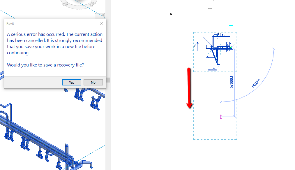 "A serious error has occurred" while copying elements in Revit