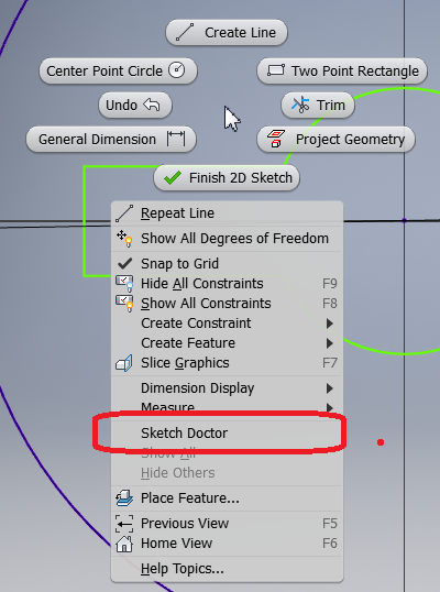 One Sketch Will Not Profile Or Extrude Due To Not Closed Contour In Inventor Inventor Autodesk Knowledge Network