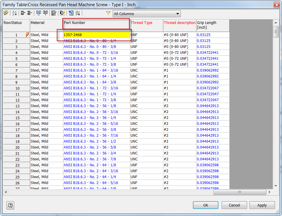Autodesk Inventor Edit Part number & Description in Content Center Library